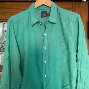Hawkings McGill teal linen button up